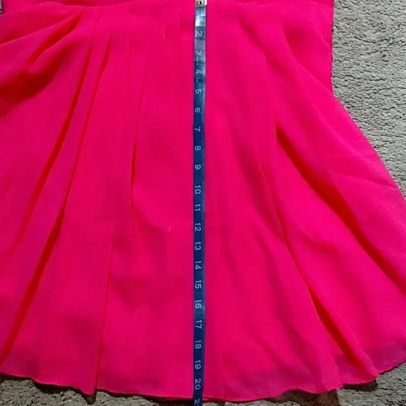 NWT Manfei Fusia Pink V-Neck Chiffon Dress - Picture 7 of 7
